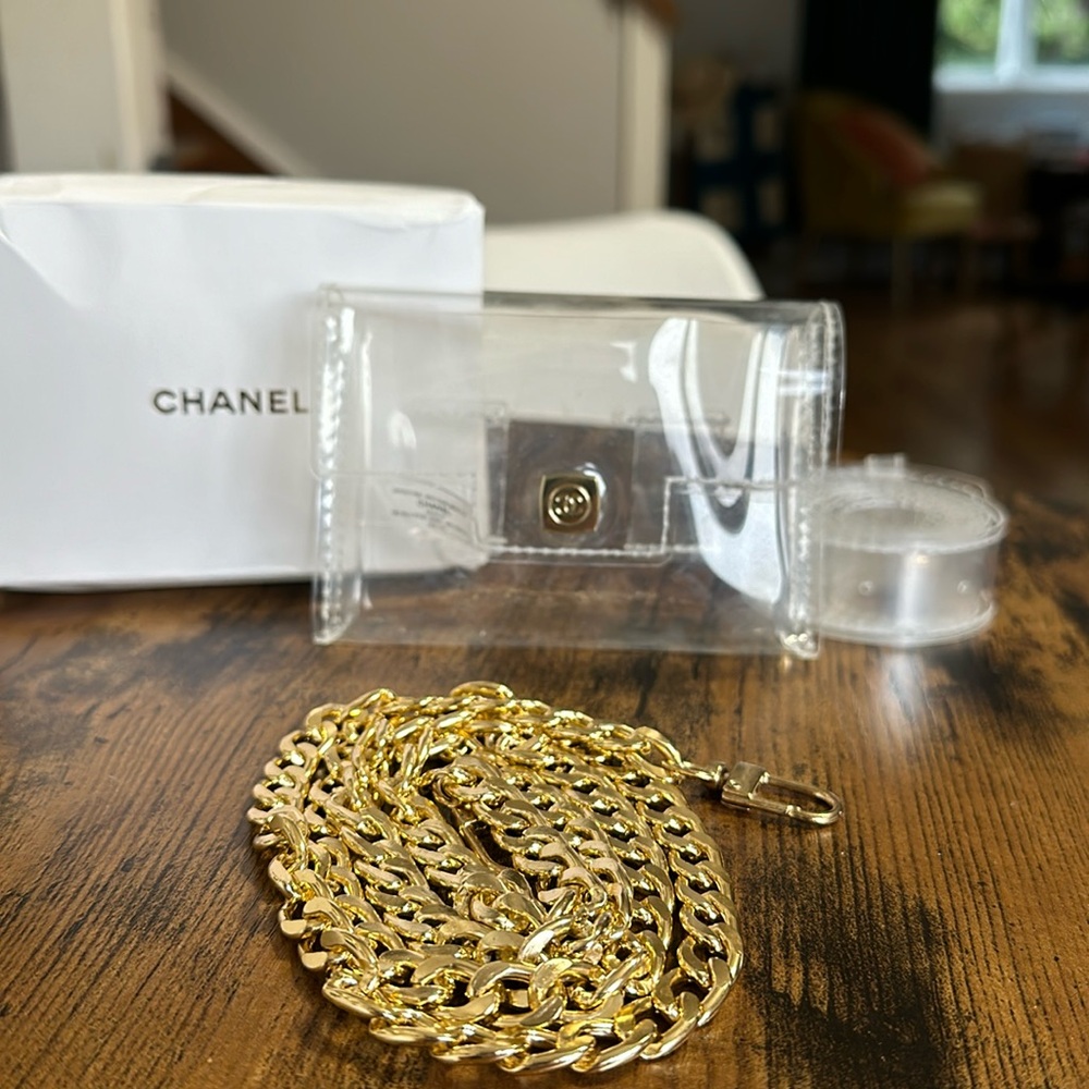 Chanel beauty clear belt bag